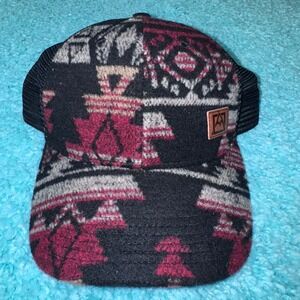 Avalanche Trucker Hat Aztec‎ Geometric Burgundy Gray Black
